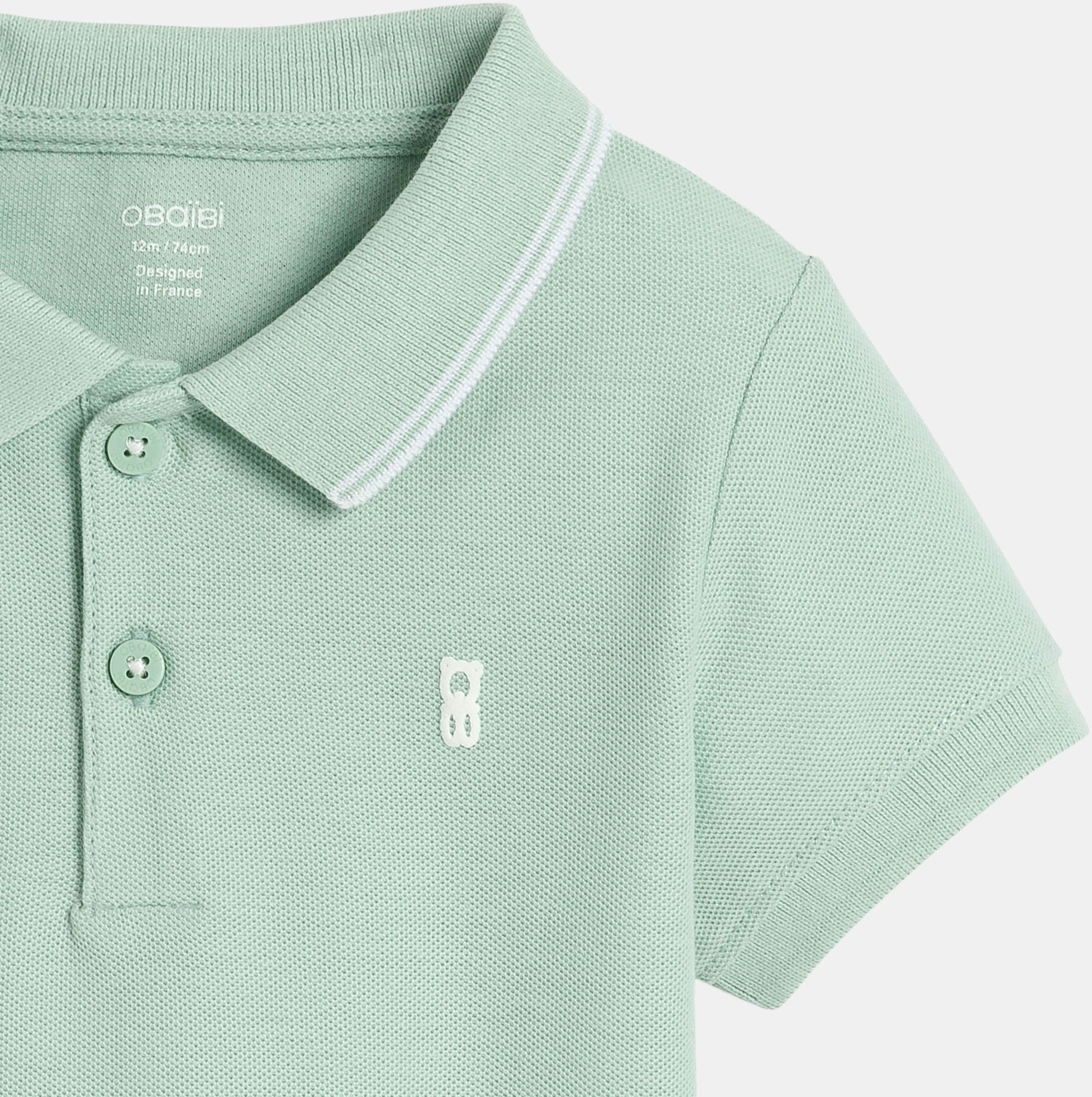 Blaues Poloshirt aus Piqué-Strick Kleinkind Junge 2