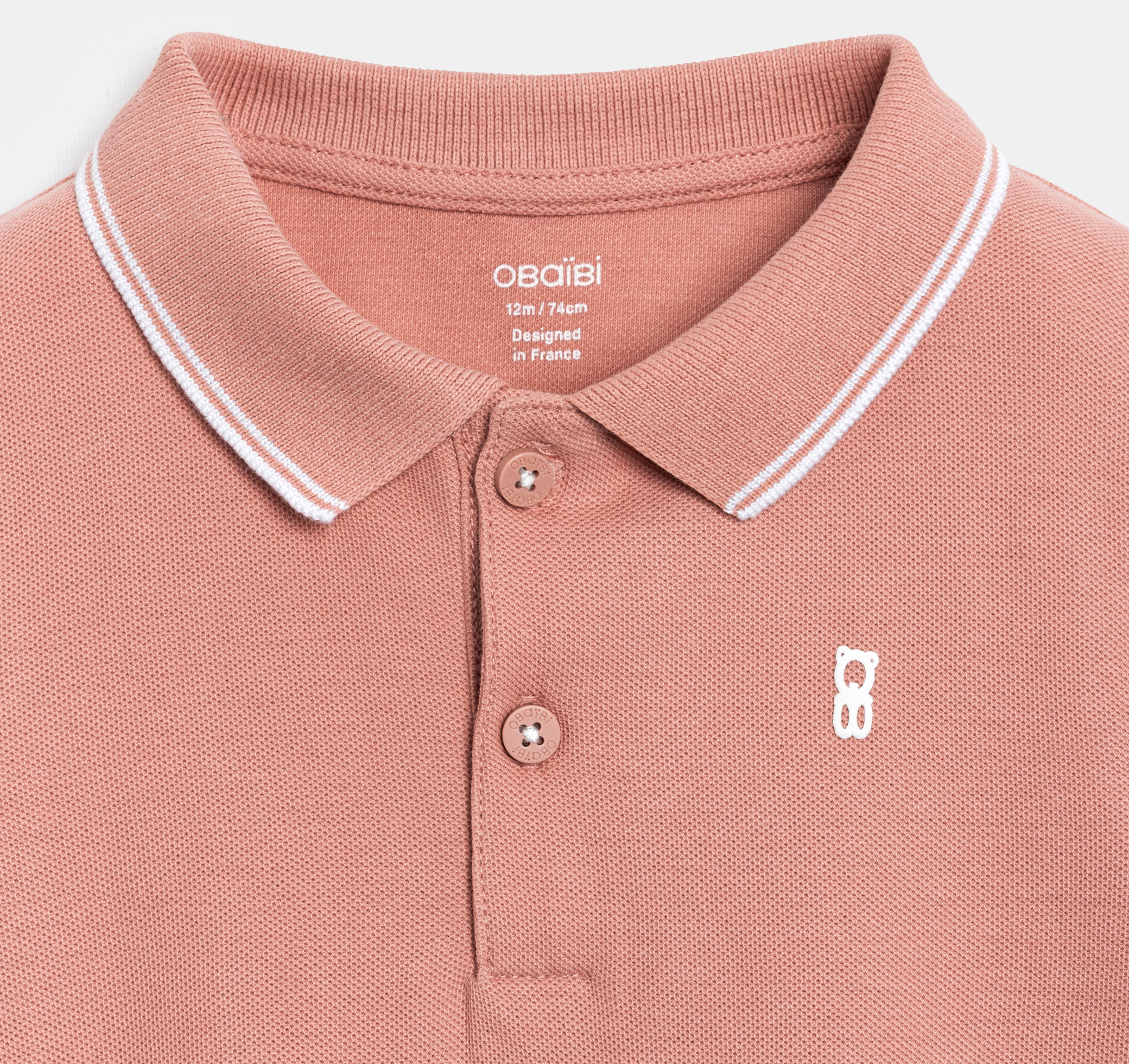 Einfarbiges Poloshirt aus rotem Piqué-Strick Kleinkind Junge 2