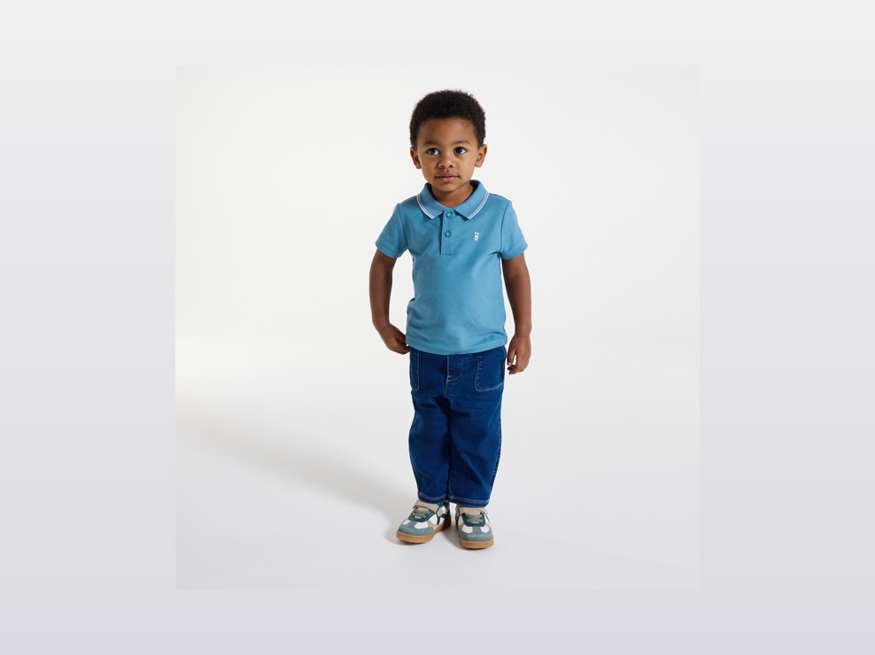 Polo azul bebé niño 1