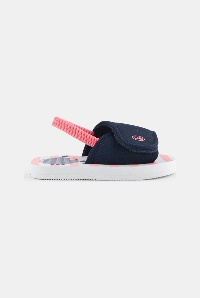 Chanclas de playa con velcro azul bebé niña 1