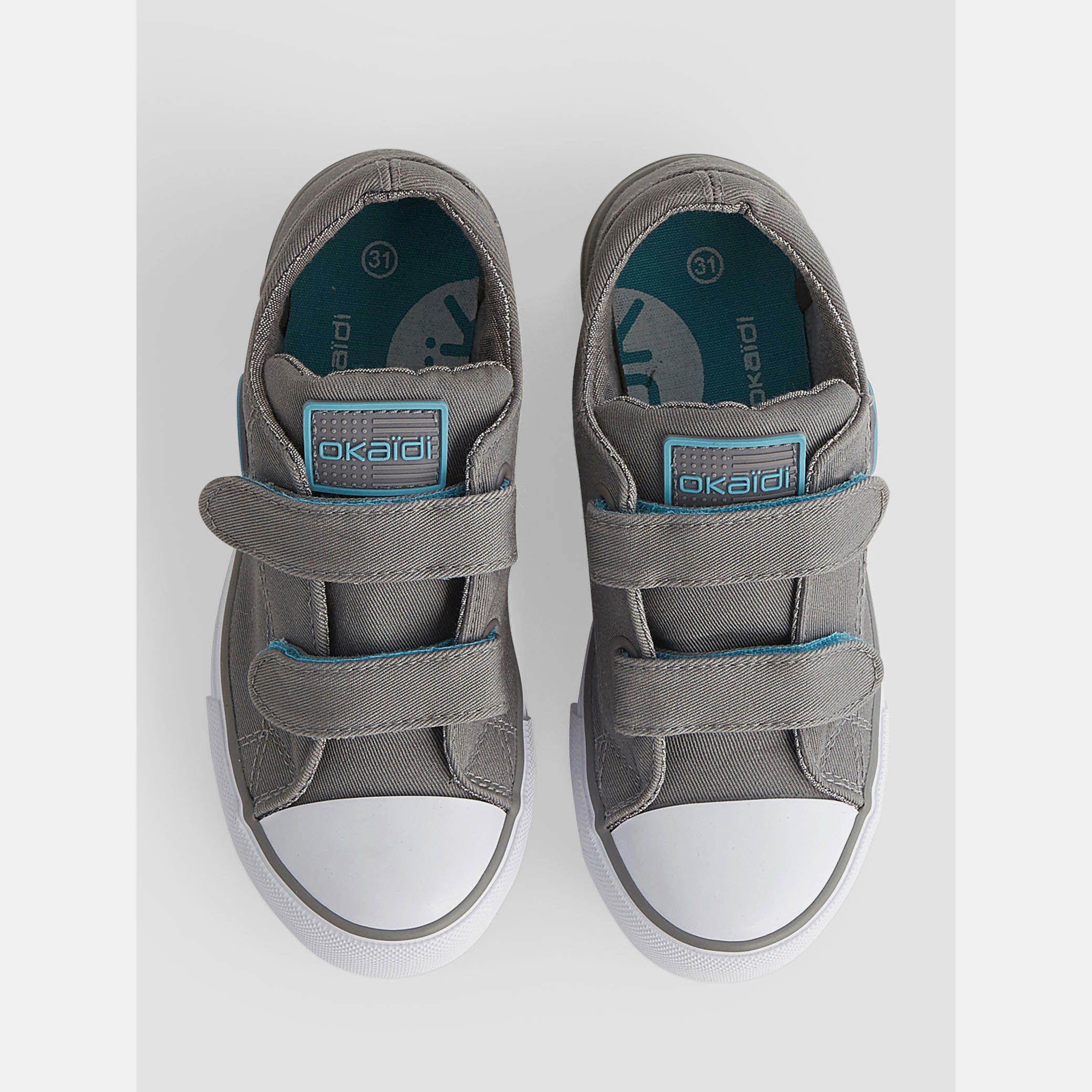Canvas tennis shoes with velcro or laces Gray or Black boy Okaïdi & Obaïbi