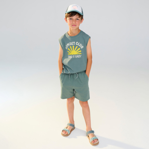 Boy's khaki cotton Bermuda shorts 1