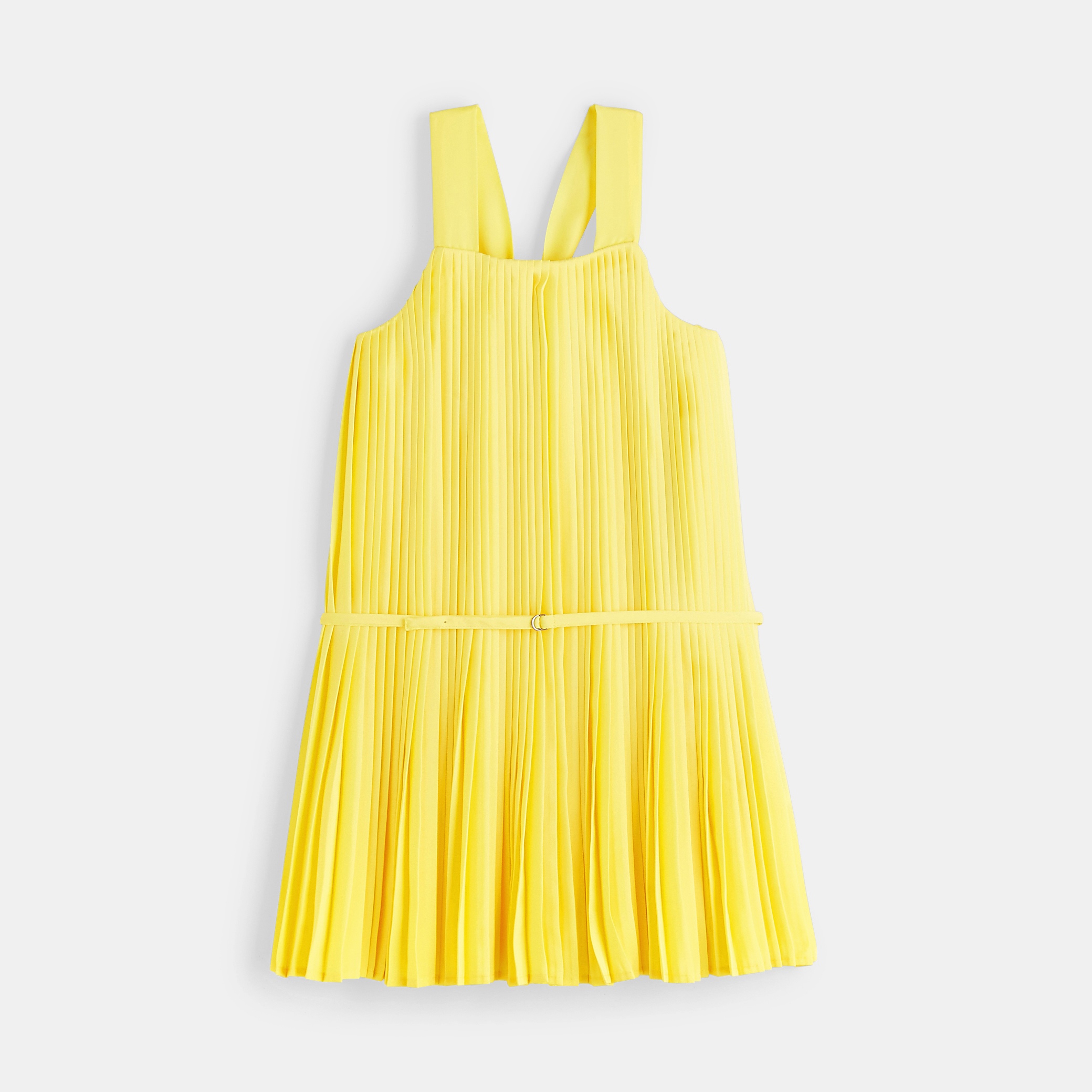 Robe discount plissée jaune