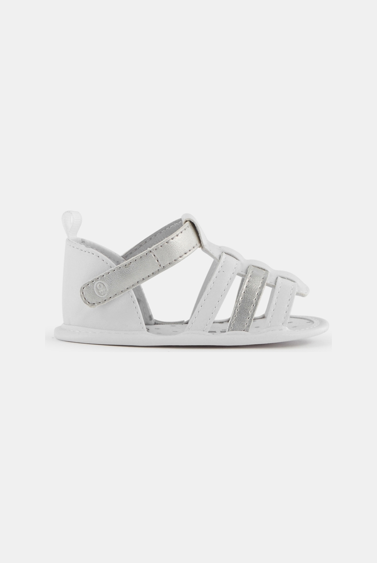 Sandalias blancas para bebé recién nacido 1