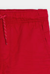 Einfarbige rote Slim-Bermuda-Shorts aus Leinen Jungen 3