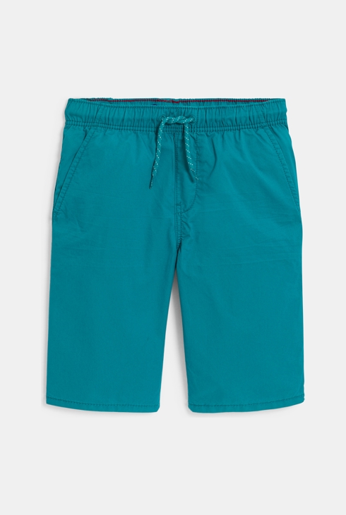Bermuda slim en toile unie bleu garçon 1
