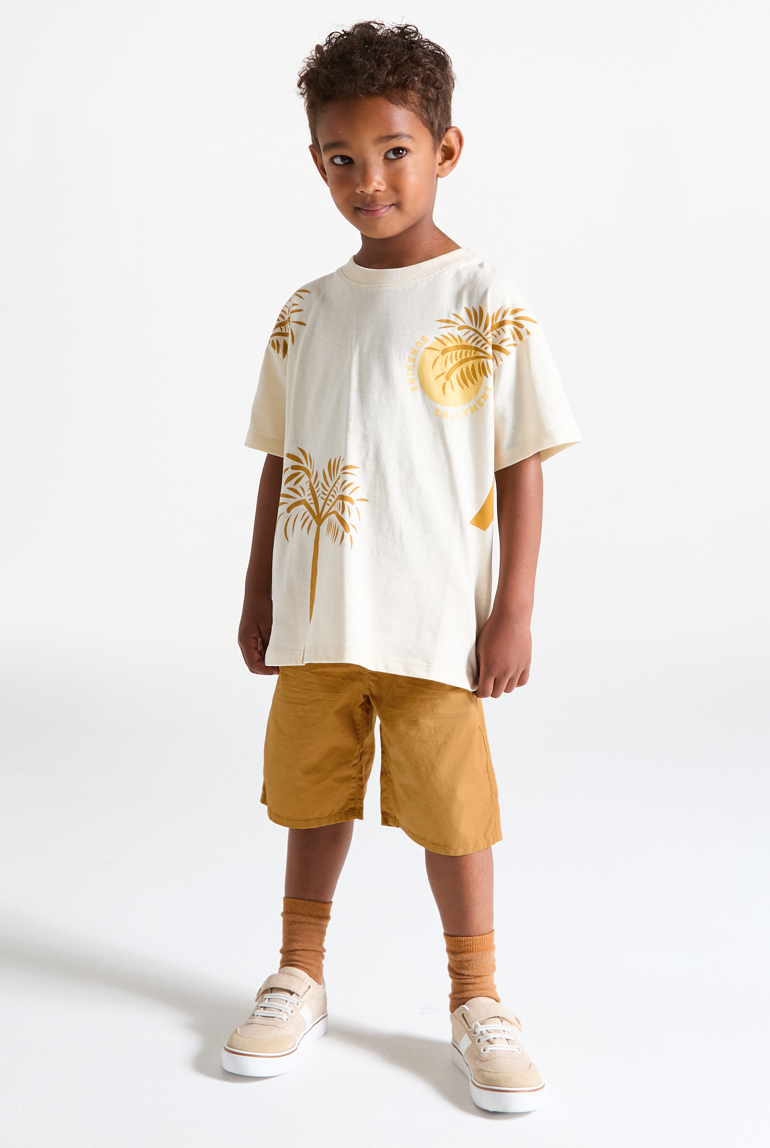 Bermuda slim en toile unie garçon 1