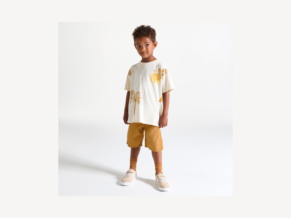 Bermuda slim en toile unie garçon 1