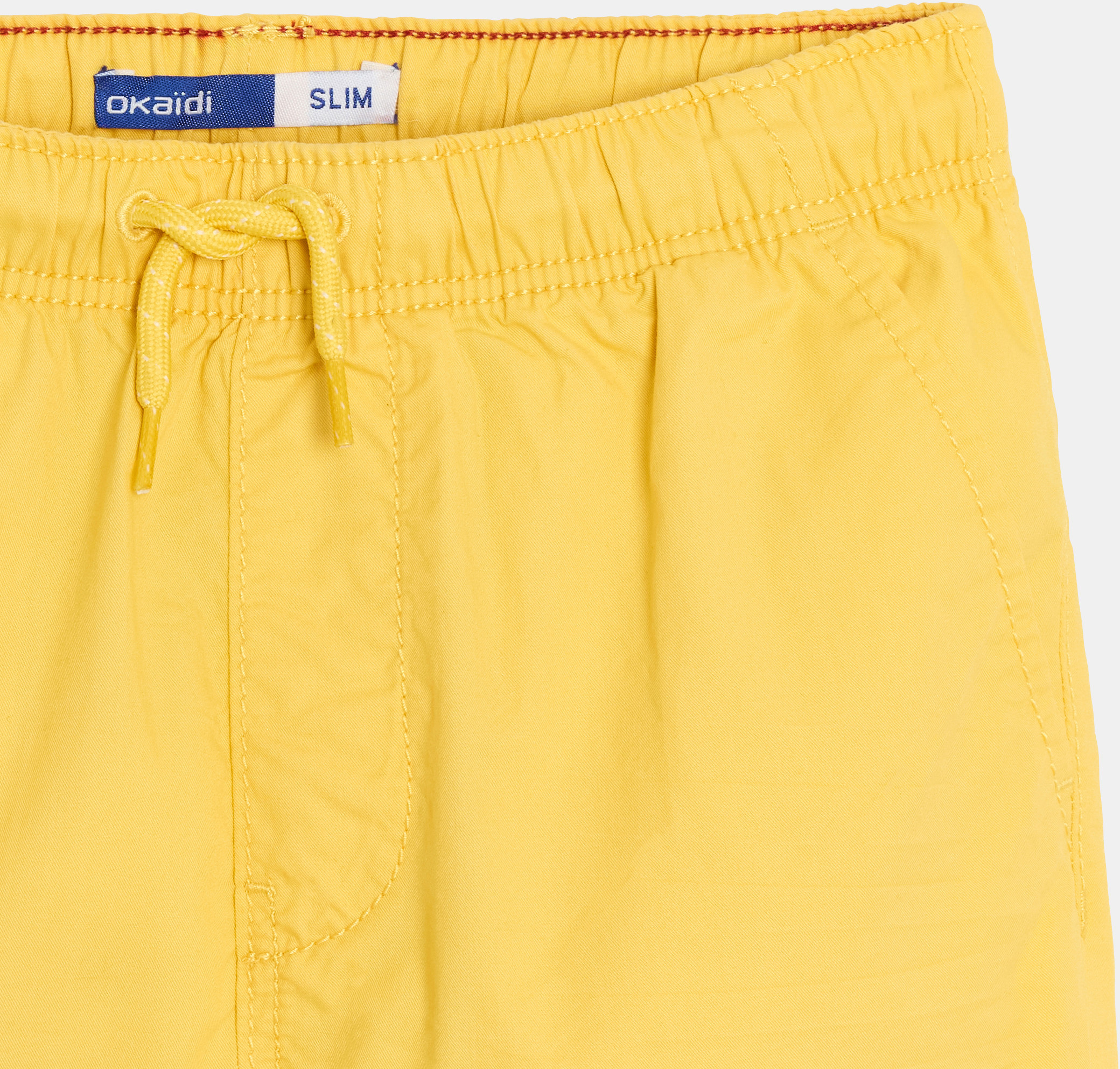 Bermuda slim en toile unie jaune garçon