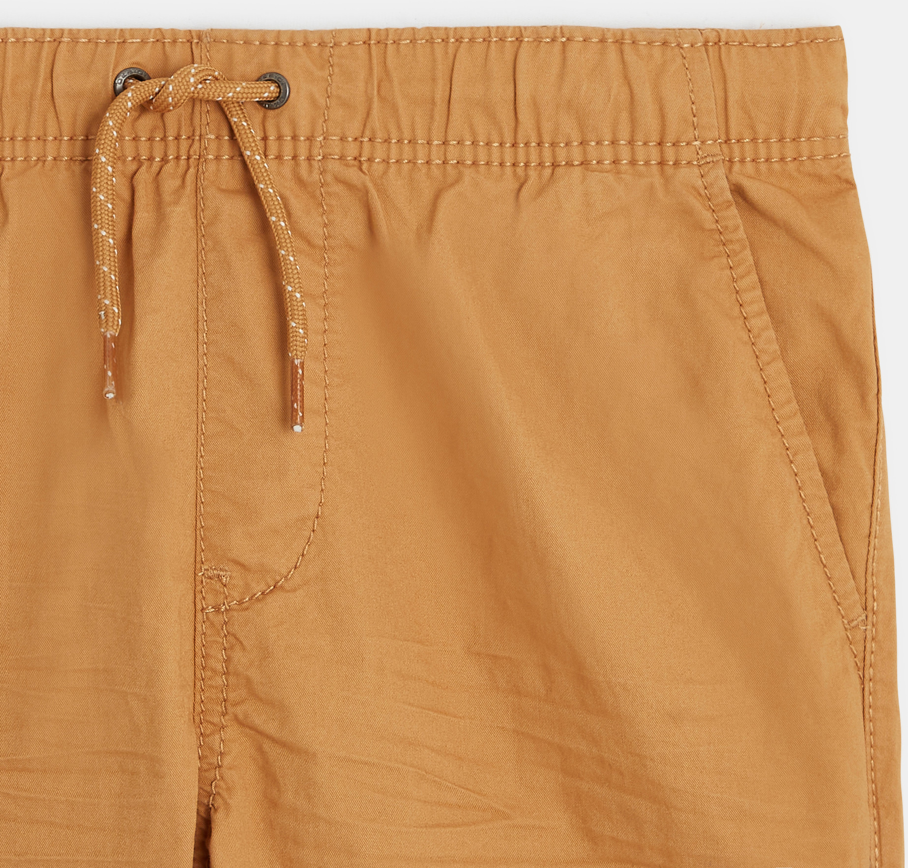 Bermuda slim en toile unie marron garçon 2