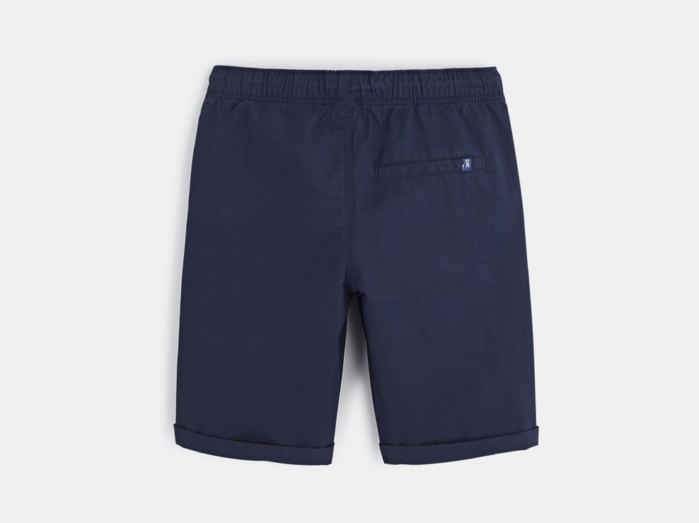 fijn gebreide stoffen bermuda blauw jongen 2