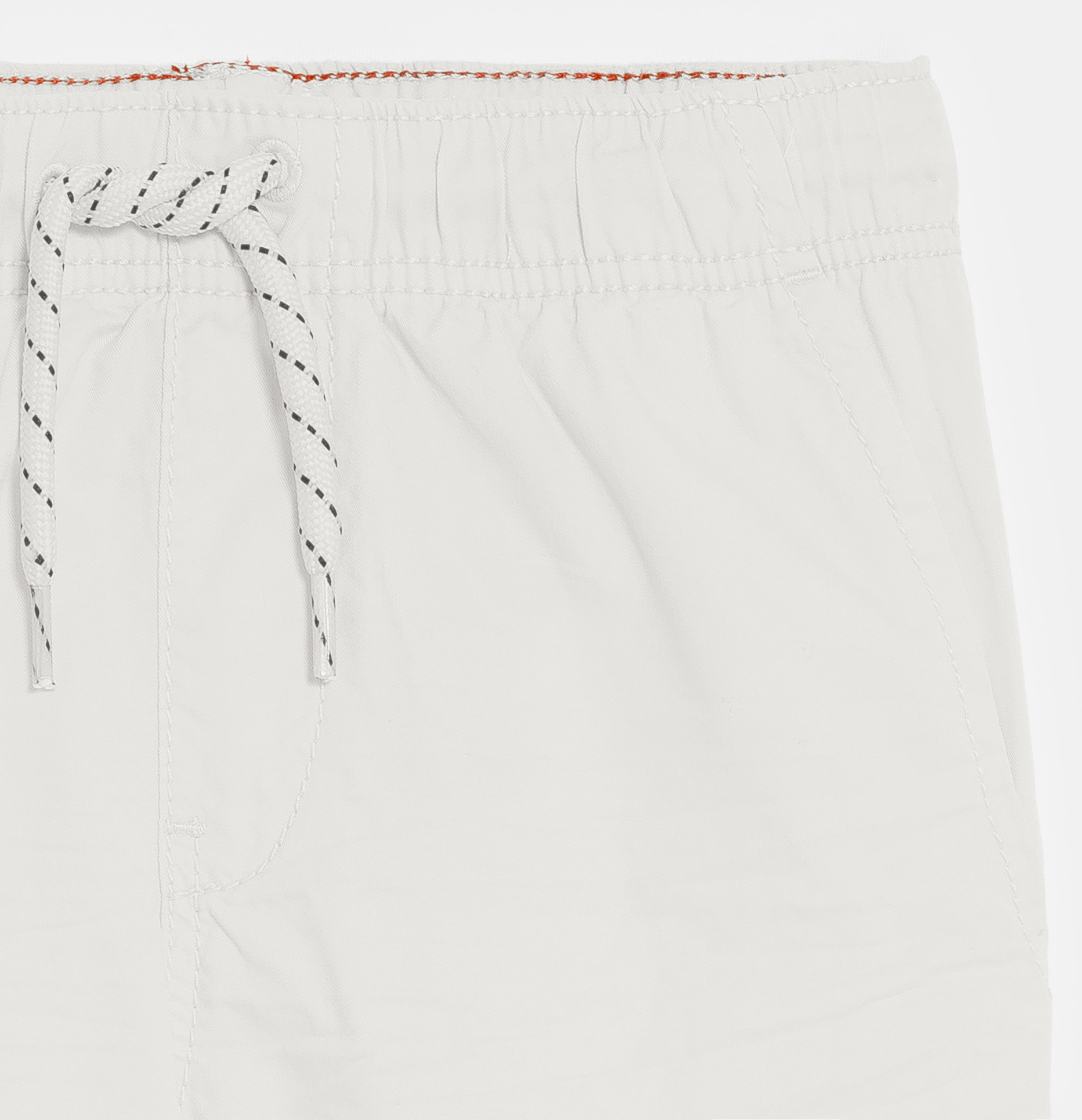 Einfarbige Slim-Bermuda-Shorts aus Leinen Weiß Jungen 2