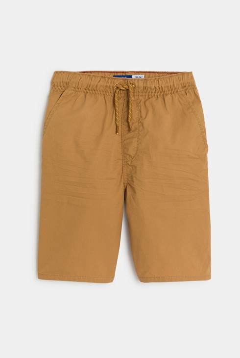 Einfarbige Slim-Bermudas aus Stoff für Jungen 2