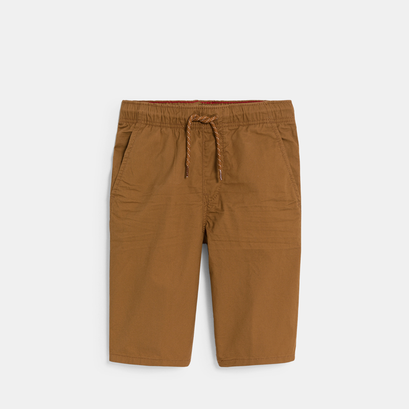 Einfarbige rote Slim-Bermuda-Shorts aus Stoff für Jungen