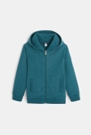 Sweat-shirt uni à capuche bleu garçon 1