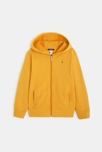 Sweat-shirt uni à capuche jaune garçon 1