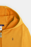 Sweat-shirt uni à capuche jaune garçon 2