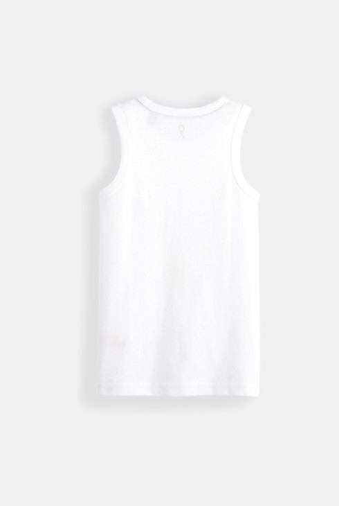 Einfarbiges Tanktop Weiß Jungen 2