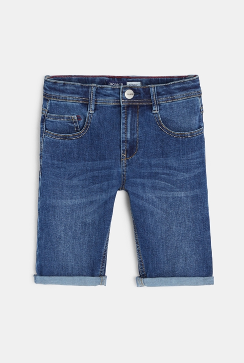 Blaue Jeans-Bermudas Skinny Hyperstretch Jungen 1
