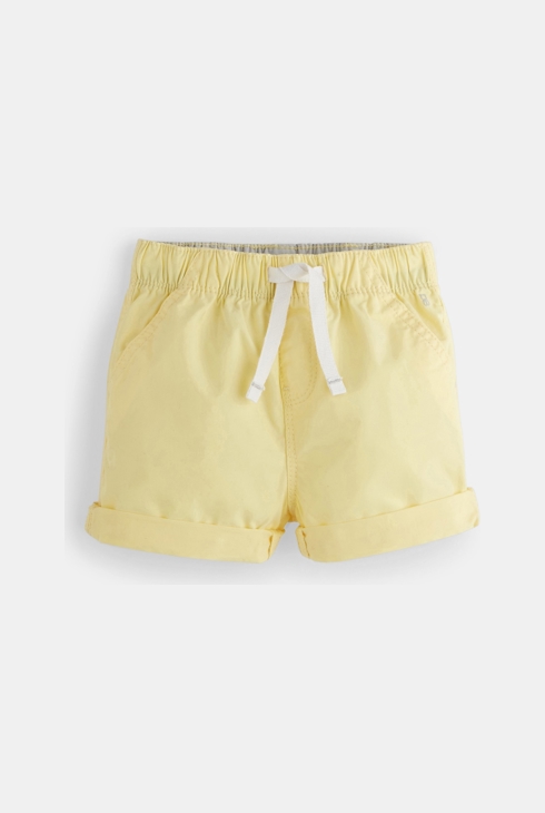 Einfarbige Leinen-Shorts Gelb Baby Jungen 1