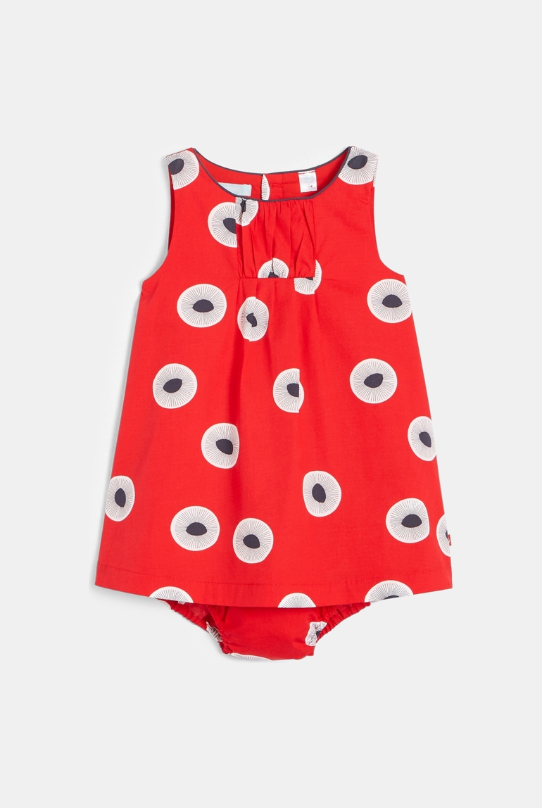 Vestido pichi estampado rojo bebé niña 1