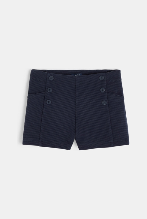 Short côtelé bleu fille 1