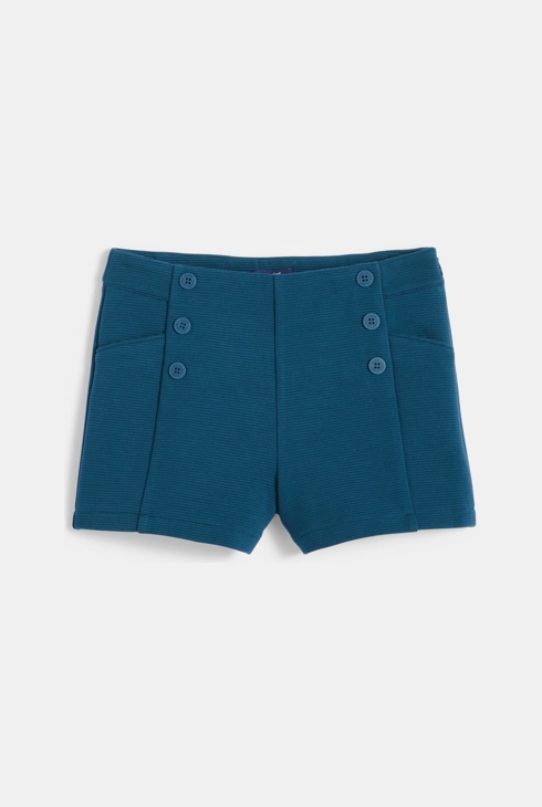 Short côtelé vert fille 1