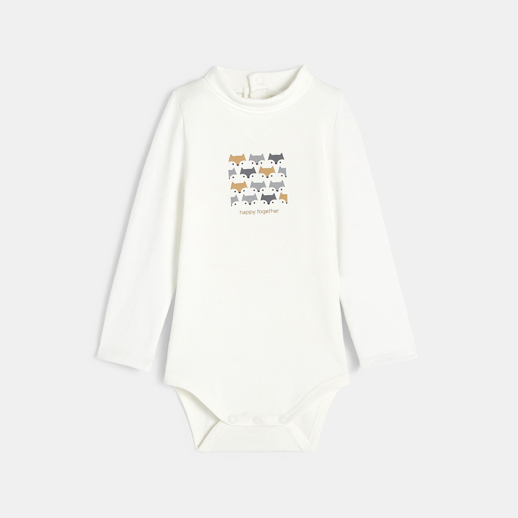 Body Manches Longues Col Roule Lot De 3 Gris Ou Noir Naissance Okaidi Obaibi