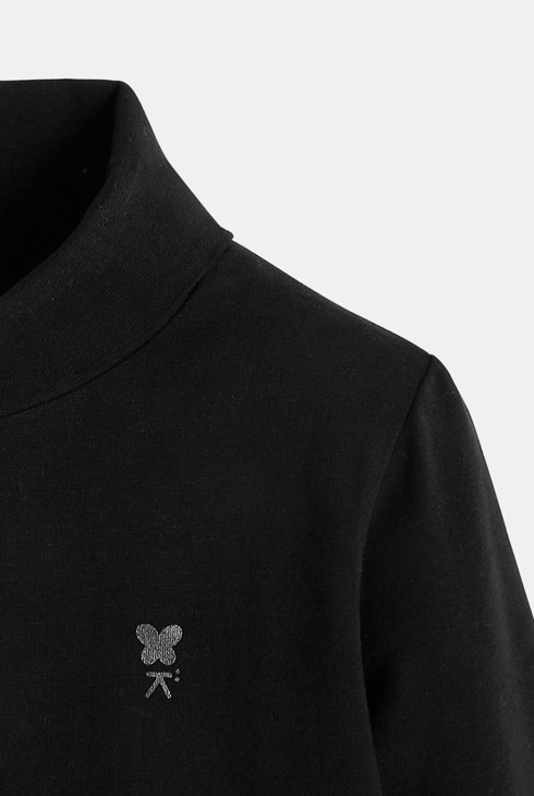 T-Shirt mit Rollkragen Schwarz Mädchen 2