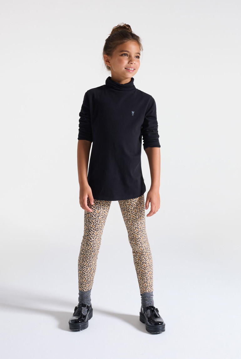 T-Shirt mit Rollkragen Schwarz Mädchen 1