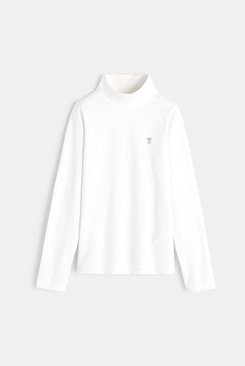 T-shirt with rolled collar 1