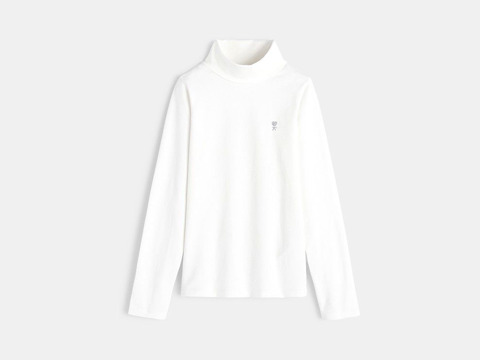 T-shirt lupetto bianco bambina 1