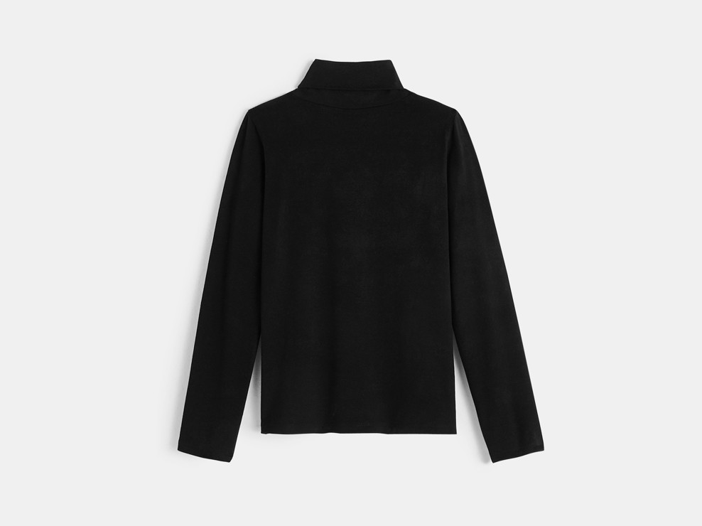 T-shirt col roulé noir fille 2