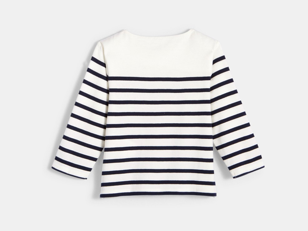 T-shirt marinière bleu bébé garçon 2