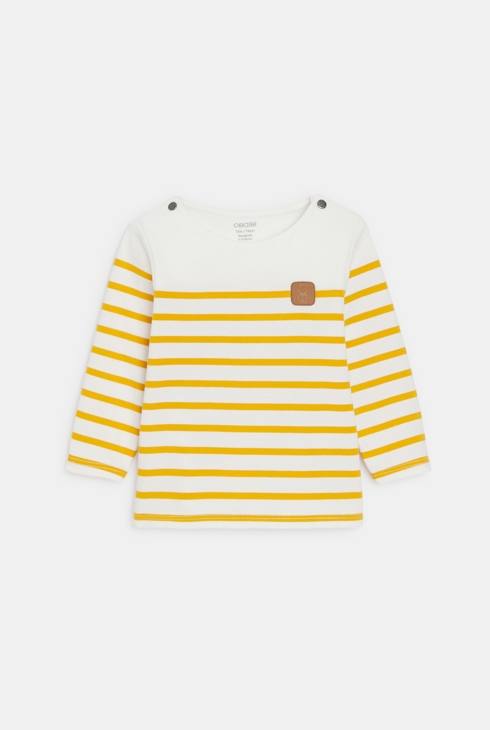 T-shirt marinière moutarde bébé garçon 1