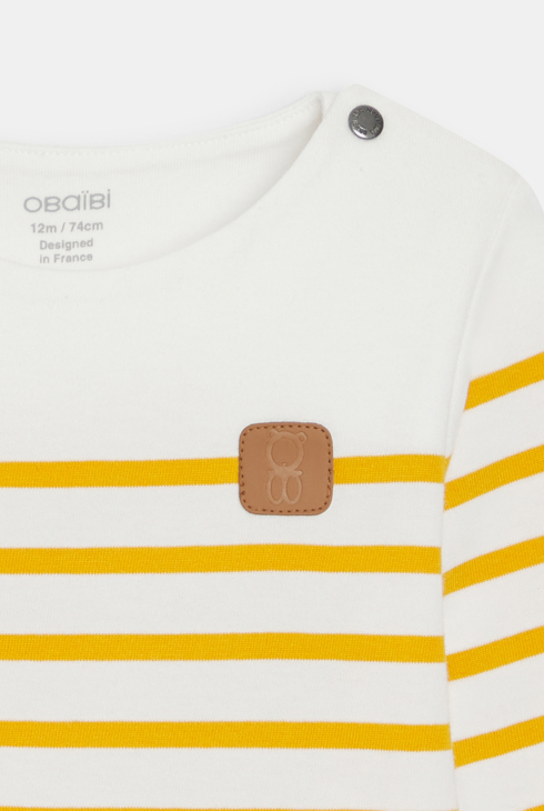 T-shirt marinière moutarde bébé garçon