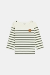 T-shirt marinière vert bébé garçon