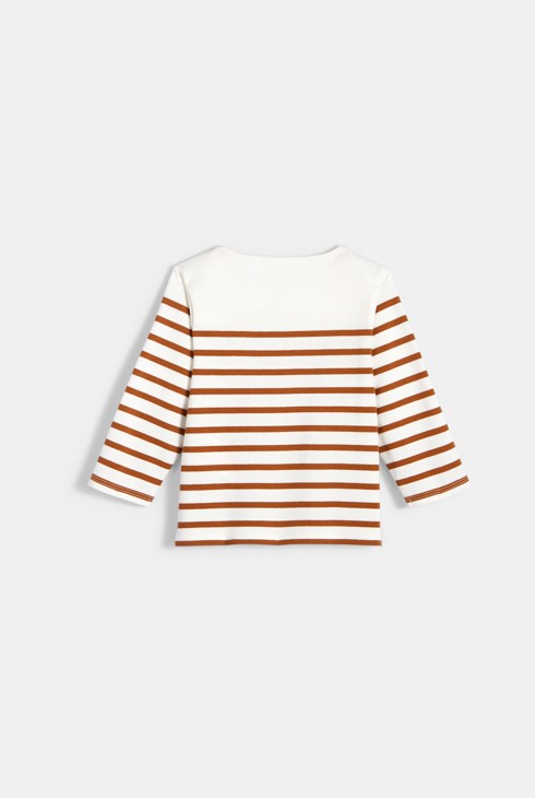 T-shirt marinière marron bébé garçon