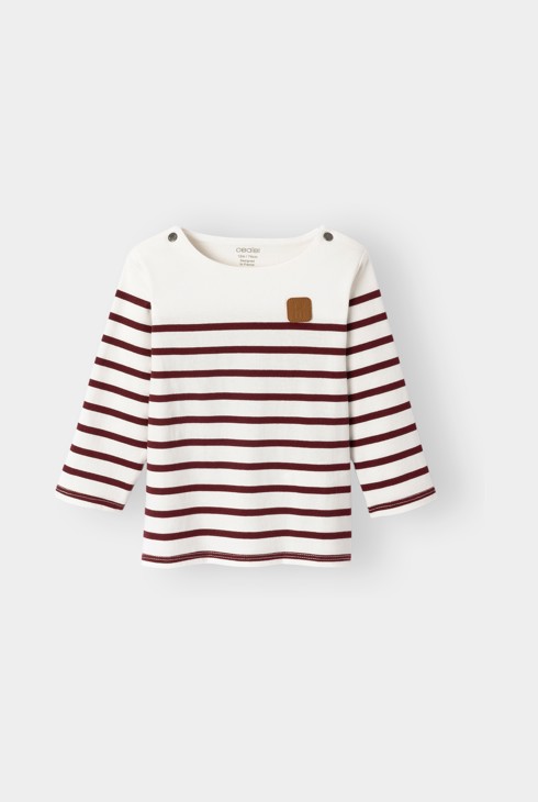 Marinière rayée bordeaux bébé garçon 1