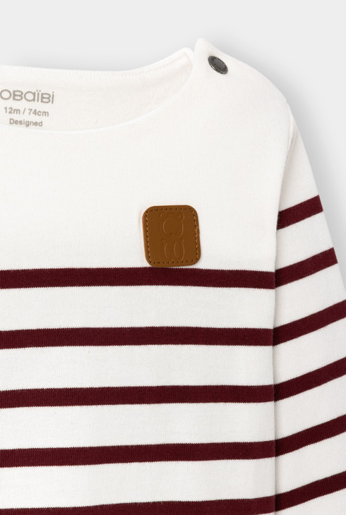 Marinière rayée bordeaux bébé garçon 2