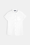 Chemise unie manches courtes blanche fille