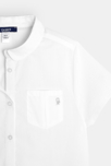 Chemise unie manches courtes blanche fille 2