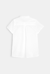 Chemise unie manches courtes blanche fille 3