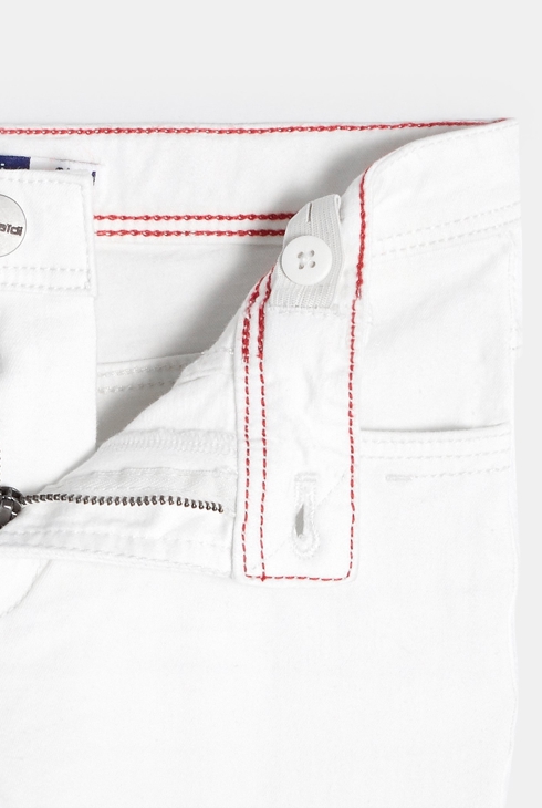 Pantalon slim en toile bi-stretch blanc garçon 2