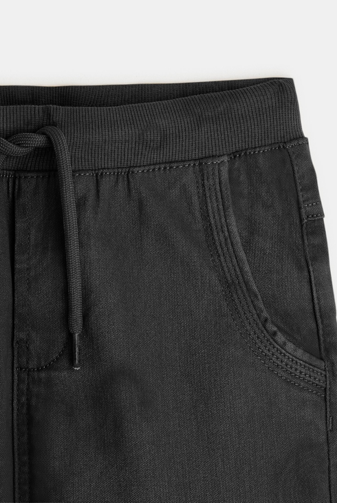Jogpant uni en toile stretch gris garçon