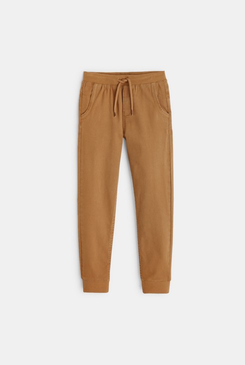 Plain-colored stretch canvas jogpants 2