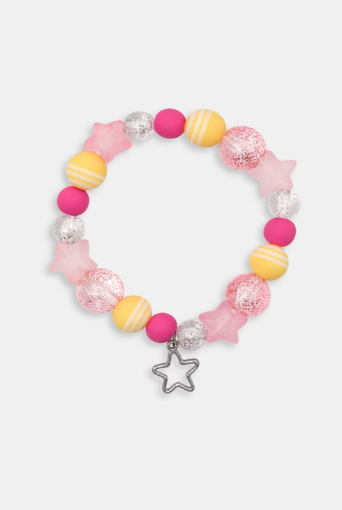 Bracelet de perles rose fille 1