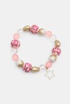 Bracelet de perles roses à motif léopard fille