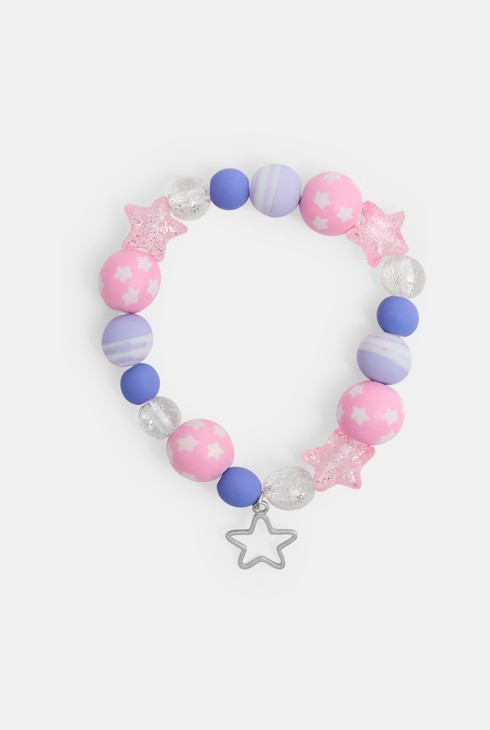 Perlenarmband violett für Mädchen 1