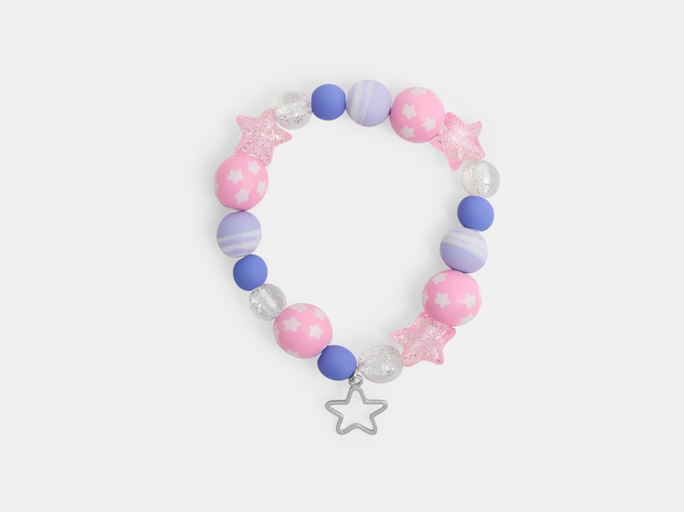 Bracelet de perles violet fille 1